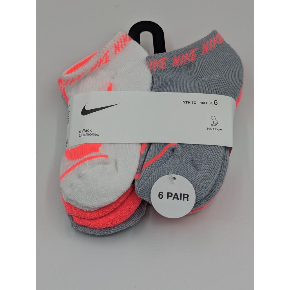 6 Pairs Nike Boys Cushioned No Show Socks Child Toddler Size 7C-10C New